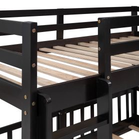 Wooden Twin Over Twin Bunk Bed With Slide And Ladder
