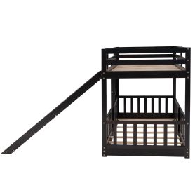 Wooden Twin Over Twin Bunk Bed With Slide And Ladder