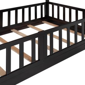 Wooden Twin Over Twin Bunk Bed With Slide And Ladder