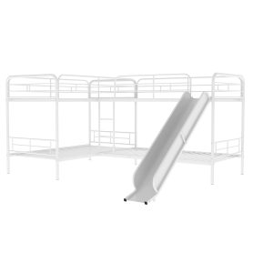 Twin Size L-Shaped Bunk Bed With Slide And Ladder 20 Twin Size L-Shaped Bunk Bed With Slide And Ladder