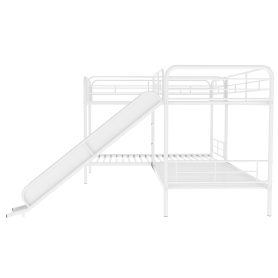 Twin Size L-Shaped Bunk Bed With Slide And Ladder 22 Twin Size L-Shaped Bunk Bed With Slide And Ladder
