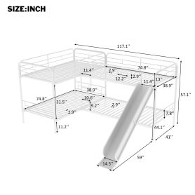 Twin Size L-Shaped Bunk Bed With Slide And Ladder 23 Twin Size L-Shaped Bunk Bed With Slide And Ladder