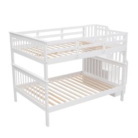 Full-Over-Full Bunk Bed with Staircase and Guard Rail 21 Stairway Full-over-full Bunk Bed With Storage And Guard Rail