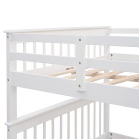 Full-Over-Full Bunk Bed with Staircase and Guard Rail 26 Stairway Full-over-full Bunk Bed With Storage And Guard Rail