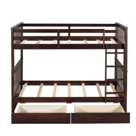Twin Over Twin Bunk Bed with Ladders and Two Storage Drawers 23 Twin Over Twin Bunk Bed with Ladders and Two Storage Drawers