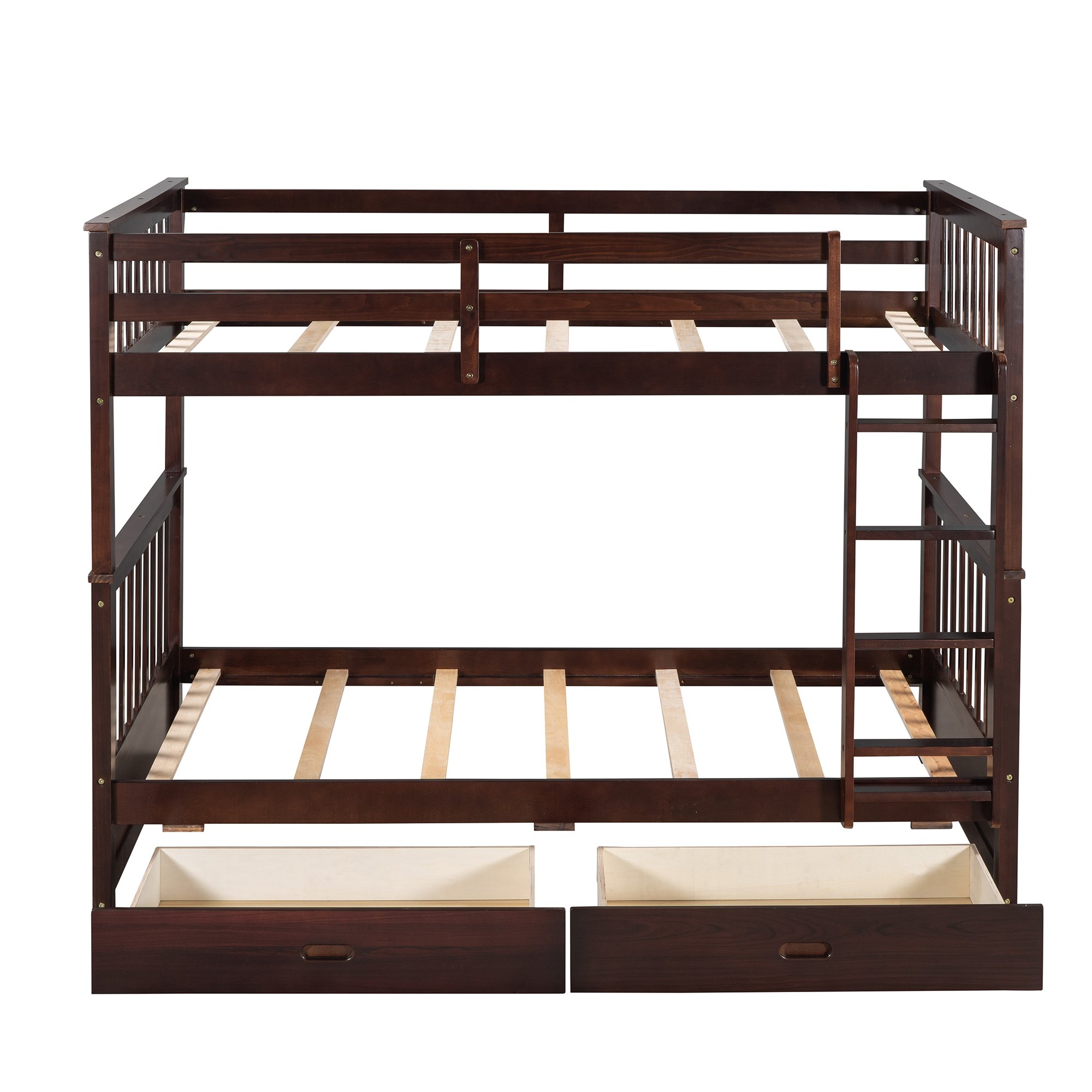 Twin Over Twin Bunk Bed with Ladders and Two Storage Drawers 7 Twin Over Twin Bunk Bed with Ladders and Two Storage Drawers