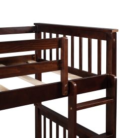 Twin Over Twin Bunk Bed with Ladders and Two Storage Drawers 34 Twin Over Twin Bunk Bed with Ladders and Two Storage Drawers
