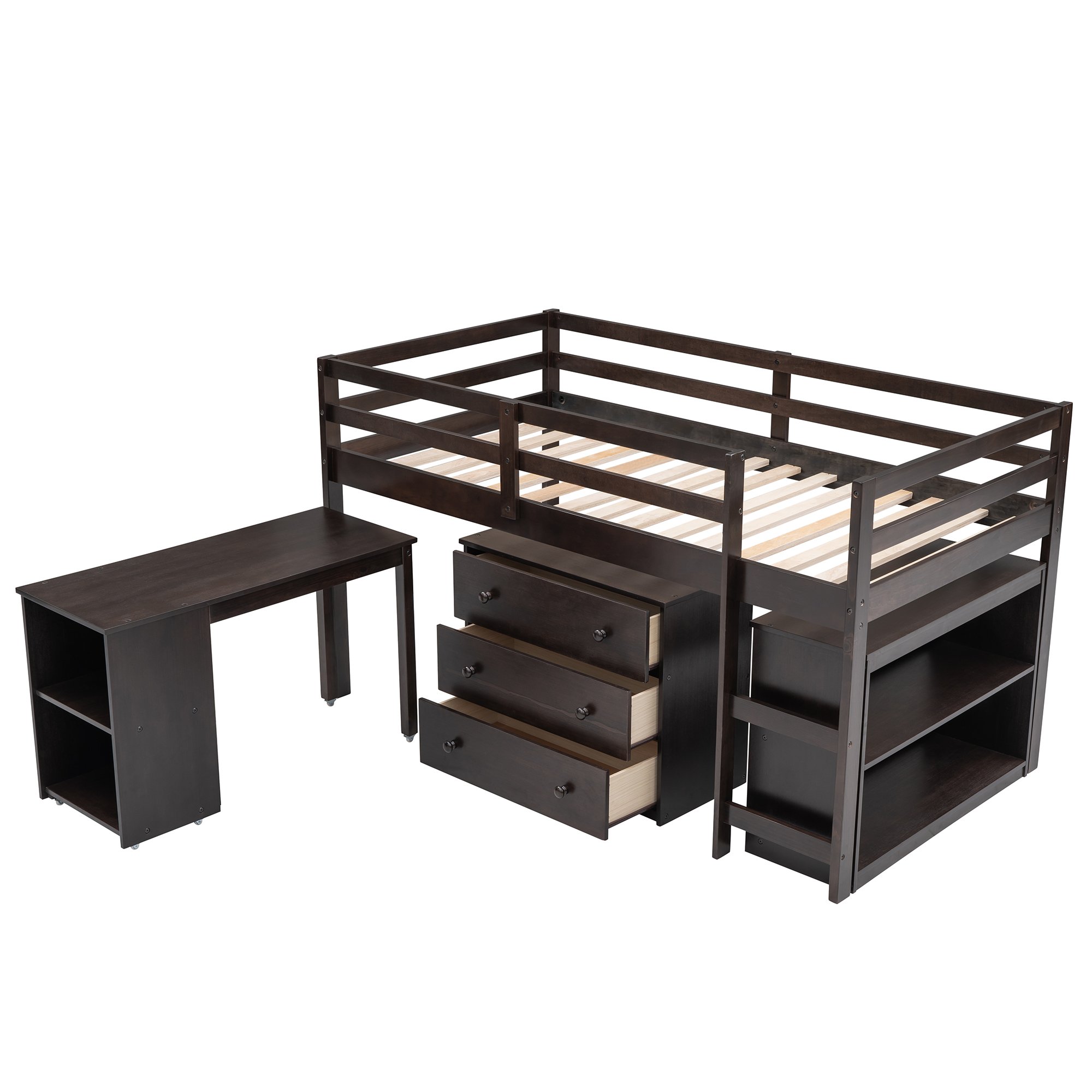 Study Low Twin Loft Bed With Cabinet And Rolling Portable Desk 20 Study Low Twin Loft Bed With Cabinet And Rolling Portable Desk