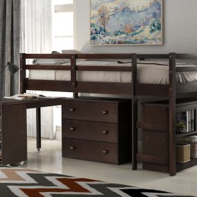 Study Low Twin Loft Bed With Cabinet And Rolling Portable Desk 22 Study Low Twin Loft Bed With Cabinet And Rolling Portable Desk