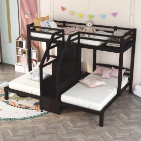 Twin over Twin & Twin Bunk Bed with Built-in Staircase and Little Drawer 17 Twin over Twin & Twin Bunk Bed with Built-in Staircase and Little Drawer