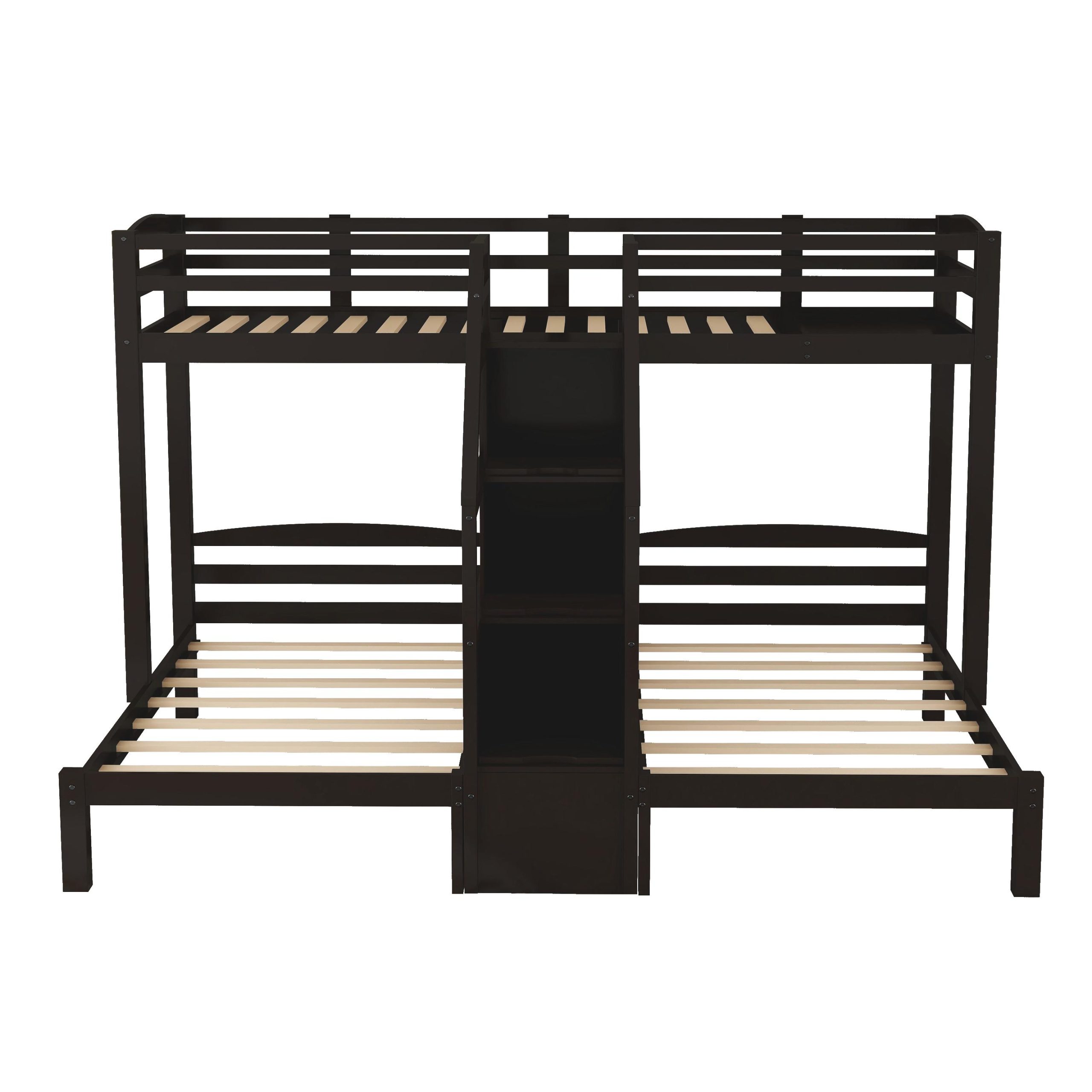 Twin over Twin & Twin Bunk Bed with Built-in Staircase and Little Drawer 11 Twin over Twin & Twin Bunk Bed with Built-in Staircase and Little Drawer