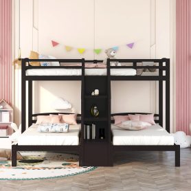 Twin over Twin & Twin Bunk Bed with Built-in Staircase and Little Drawer 16 Twin over Twin & Twin Bunk Bed with Built-in Staircase and Little Drawer