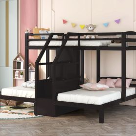 Twin over Twin & Twin Bunk Bed with Built-in Staircase and Little Drawer 19 Twin over Twin & Twin Bunk Bed with Built-in Staircase and Little Drawer