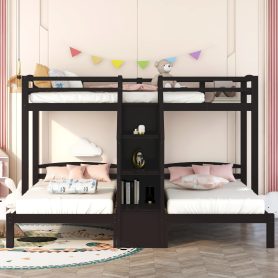 Twin over Twin & Twin Bunk Bed with Built-in Staircase and Little Drawer 18 Twin over Twin & Twin Bunk Bed with Built-in Staircase and Little Drawer