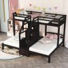 Twin over Twin & Twin Bunk Bed with Built-in Staircase and Little Drawer 1 Twin over Twin & Twin Bunk Bed with Built-in Staircase and Little Drawer