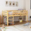 Twin Wood Low Loft Bed With Ladder 1 Twin Wood Low Loft Bed With Ladder