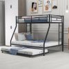 Twin over Full Bunk Bed with Twin Size Trundle, Two-Side Ladders 1 Twin over Full Bunk Bed with Twin Size Trundle, Two-Side Ladders