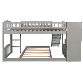 Twin Over Twin Bunk Bed With Two Drawers, Slide and Staircase 26 Twin Over Twin Bunk Bed With Two Drawers, Slide and Staircase