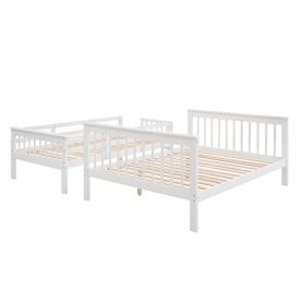 Twin Over Full Bunk Bed With Storage, Guard Rail And Stairway