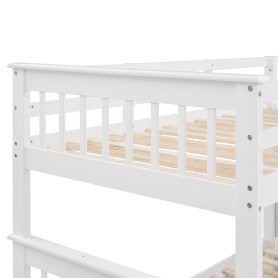 Twin Over Full Bunk Bed With Storage, Guard Rail And Stairway