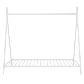 Tent Bed Frame, Twin Size Metal Play House Bed With Slat