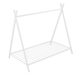 Tent Bed Frame, Twin Size Metal Play House Bed With Slat