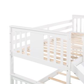 Twin Over Twin Low Bunk Bed With Slide & Ladder