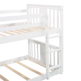 Twin Over Twin Low Bunk Bed With Slide & Ladder