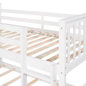 Twin Over Twin Low Bunk Bed With Slide & Ladder