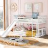 Twin Over Twin Low Bunk Bed With Slide & Ladder 2 Twin Over Twin Low Bunk Bed With Slide & Ladder