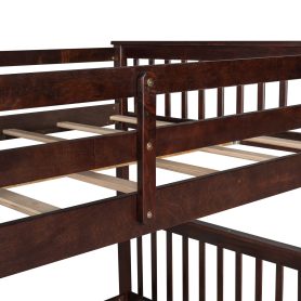 Full over Full Bunk Bed With Ladders And Two Storage Drawers