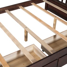 Full over Full Bunk Bed With Ladders And Two Storage Drawers