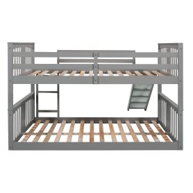 Low Full Over Full Bunk Bed with Ladder with Slide