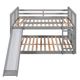 Low Full Over Full Bunk Bed with Ladder with Slide