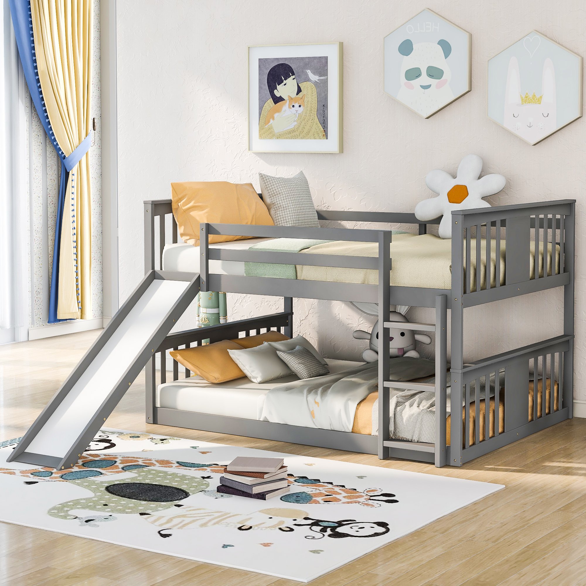 Assembly Instruction For LT100208AAE 3 Low Full Over Full Bunk Bed with Ladder with Slide