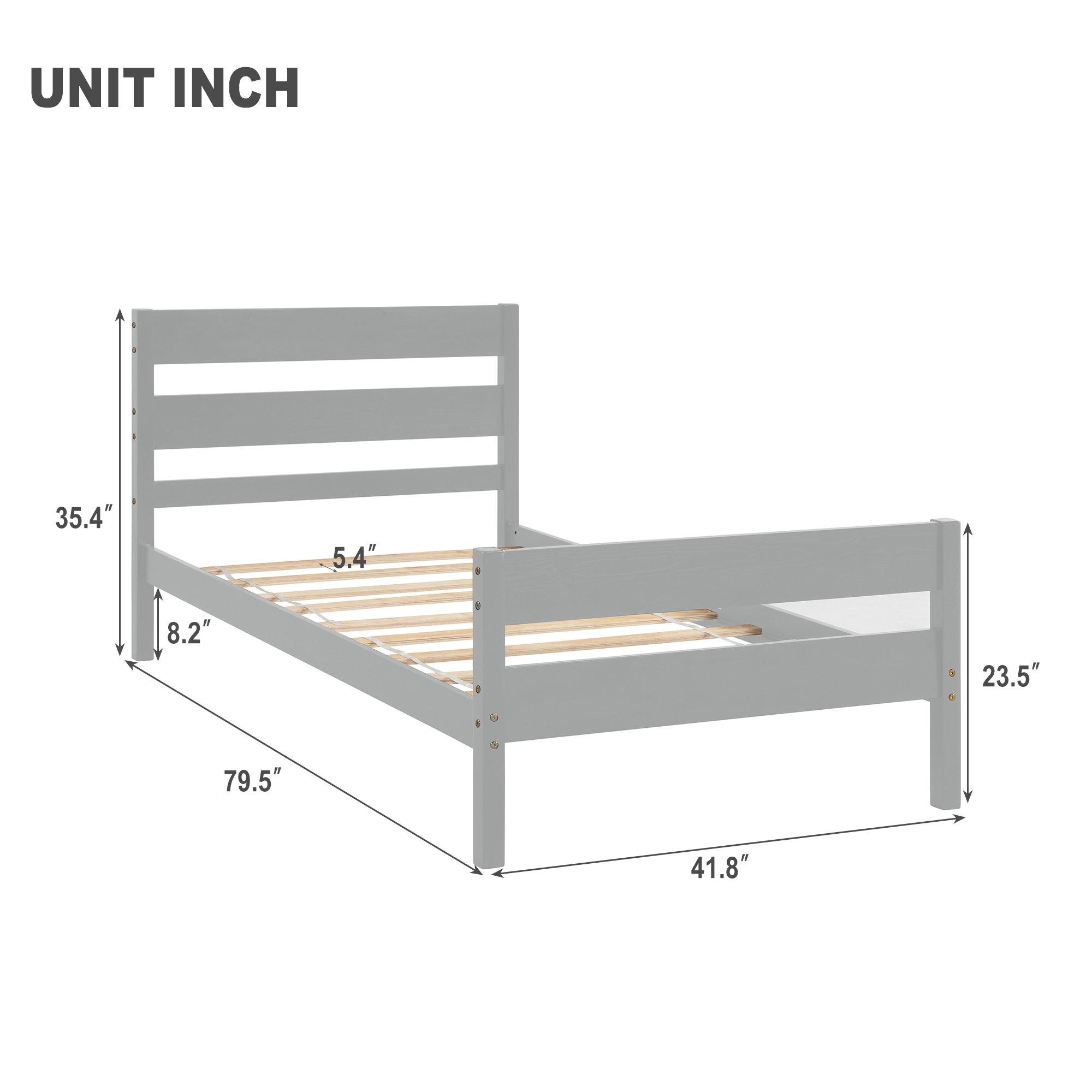 Twin Size Platform Bed with Headboard and Footboard 5 Twin Size Platform Bed with Headboard and Footboard