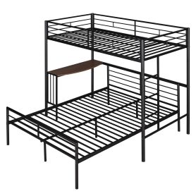 Twin Over Full Metal Bunk Bed With Desk, Ladder