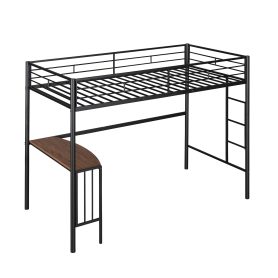 Twin Over Full Metal Bunk Bed With Desk, Ladder