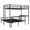 Twin Over Full Metal Bunk Bed With Desk, Ladder