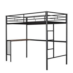 Twin Over Full Metal Bunk Bed With Desk, Ladder