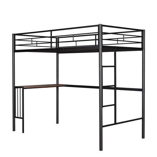 Twin Over Full Metal Bunk Bed With Desk, Ladder