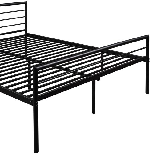 Twin Over Full Metal Bunk Bed With Desk, Ladder