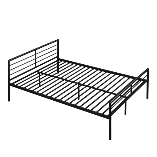 Twin Over Full Metal Bunk Bed With Desk, Ladder