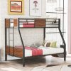 Steel Frame Twin Over Full Bunk Bed With Safety Rail, Built-in Ladder 1 Steel Frame Twin Over Full Bunk Bed With Safety Rail, Built-in Ladder
