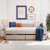 Full Size Upholstered Daybed With Two Drawers