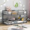 Twin Over Twin Low Bunk Bed with Ladder