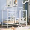 Metal House Bed Frame Twin Size with Slat Support, No Box Spring Needed