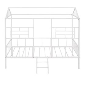 Metal House Bed Frame Twin Size with Slat Support, No Box Spring Needed