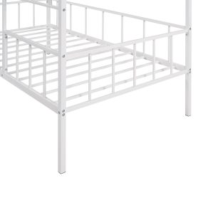 Metal House Bed Frame Twin Size with Slat Support, No Box Spring Needed
