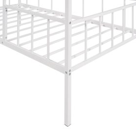 Metal House Bed Frame Twin Size with Slat Support, No Box Spring Needed